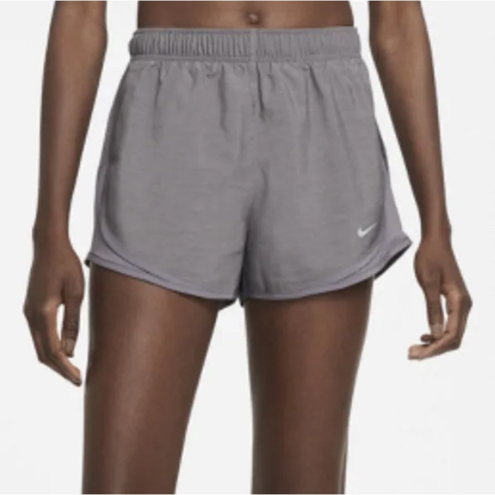 Women’s Nike Running Shorts Dri FIT Tempo Brief Lined Grey ~ Size Large NWT